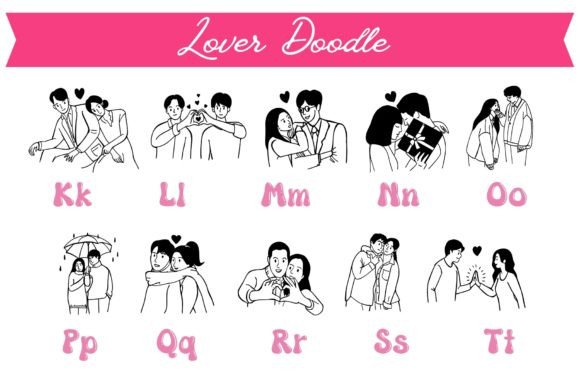 Lover Doodle 2 Font PNG with transparent background - Preview 2