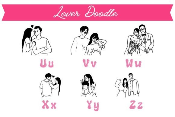 Lover Doodle 2 Font PNG with transparent background - Preview 3