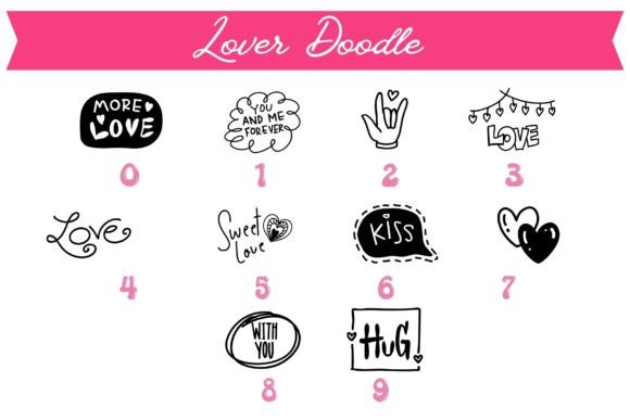 Lover Doodle 2 Font PNG with transparent background - Preview 4