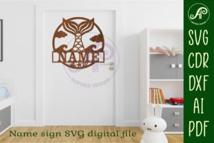 Mermaid Tail Name Sign Svg Laser Cut · Creative Fabrica