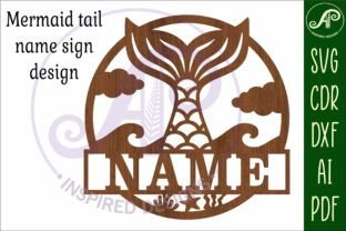 Mermaid Tail Name Sign Svg Laser Cut · Creative Fabrica