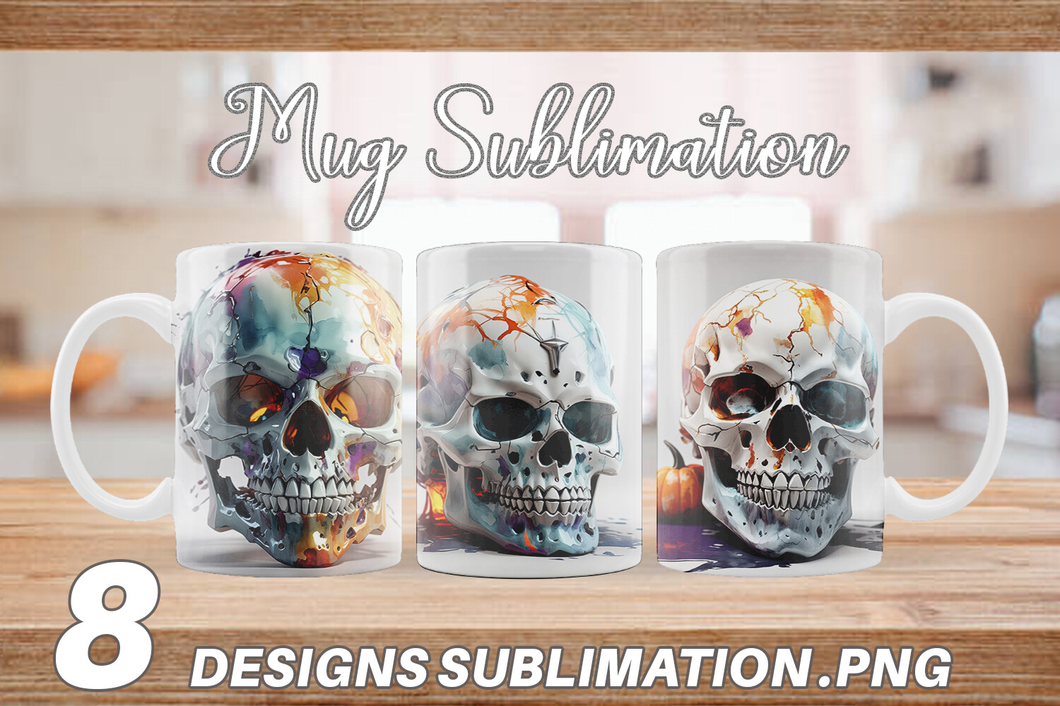 Mug 3D Skull Halloween Graphic by Artnoy · Creative Fabrica