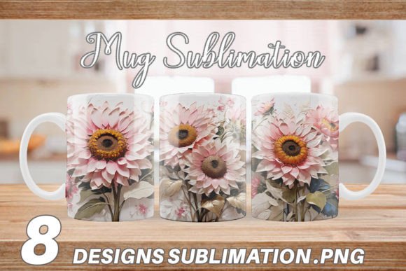 Mug 3d Sunflower Painting Graphics