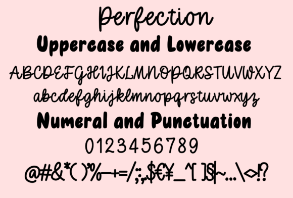 Perfection Font PNG with transparent background - Preview 1