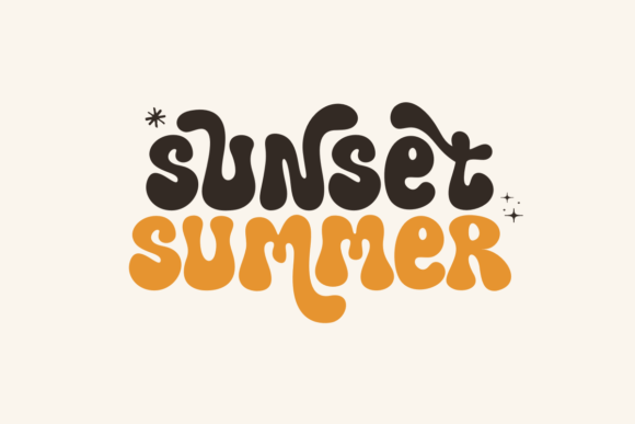 Retro Summer Font PNG with transparent background - Preview 1