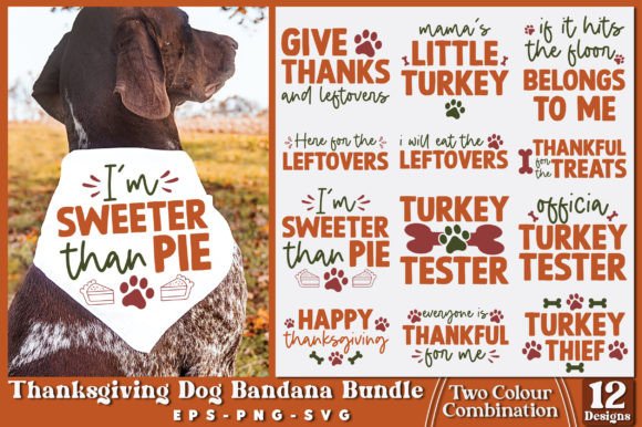 Thanksgiving Dog Bandana Bundle Gráfico Manualidades Por Graphic Home