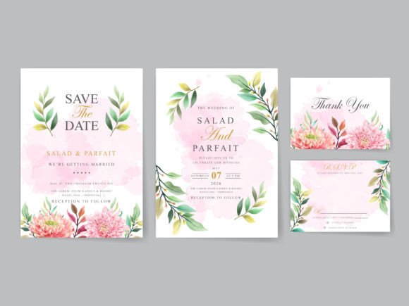 Beautiful Floral Wedding Invitation Card