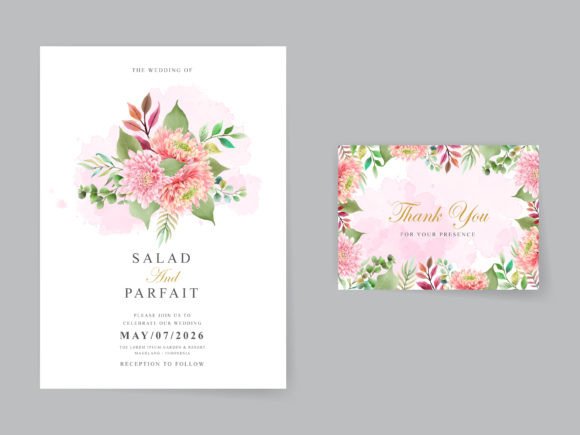 Beautiful Floral Wedding Invitation Card