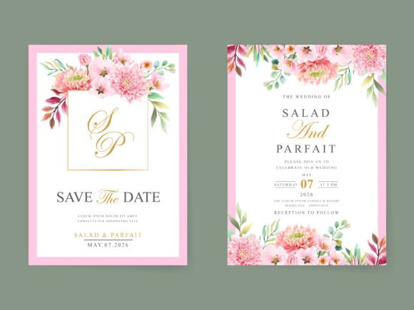 Beautiful Floral Wedding Invitation Card