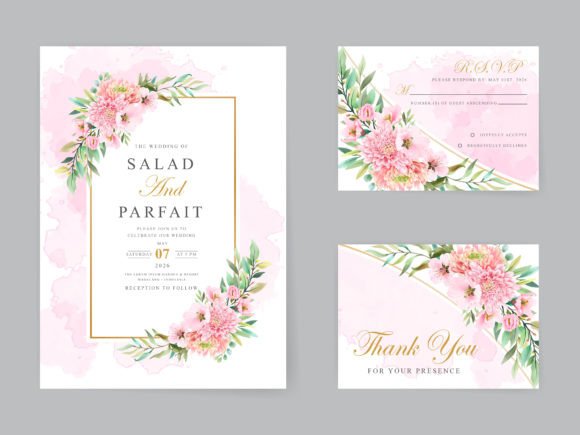 Beautiful Floral Wedding Invitation Card