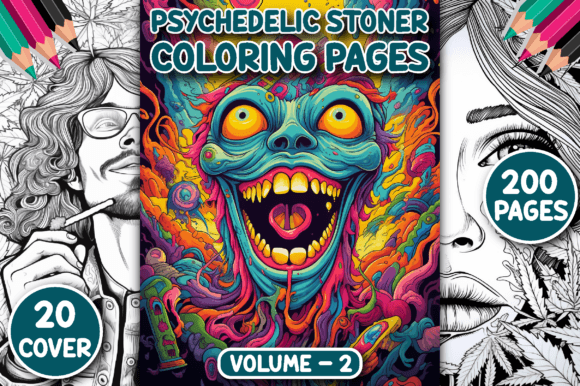 200 Psychedelic Stoner Coloring Pages