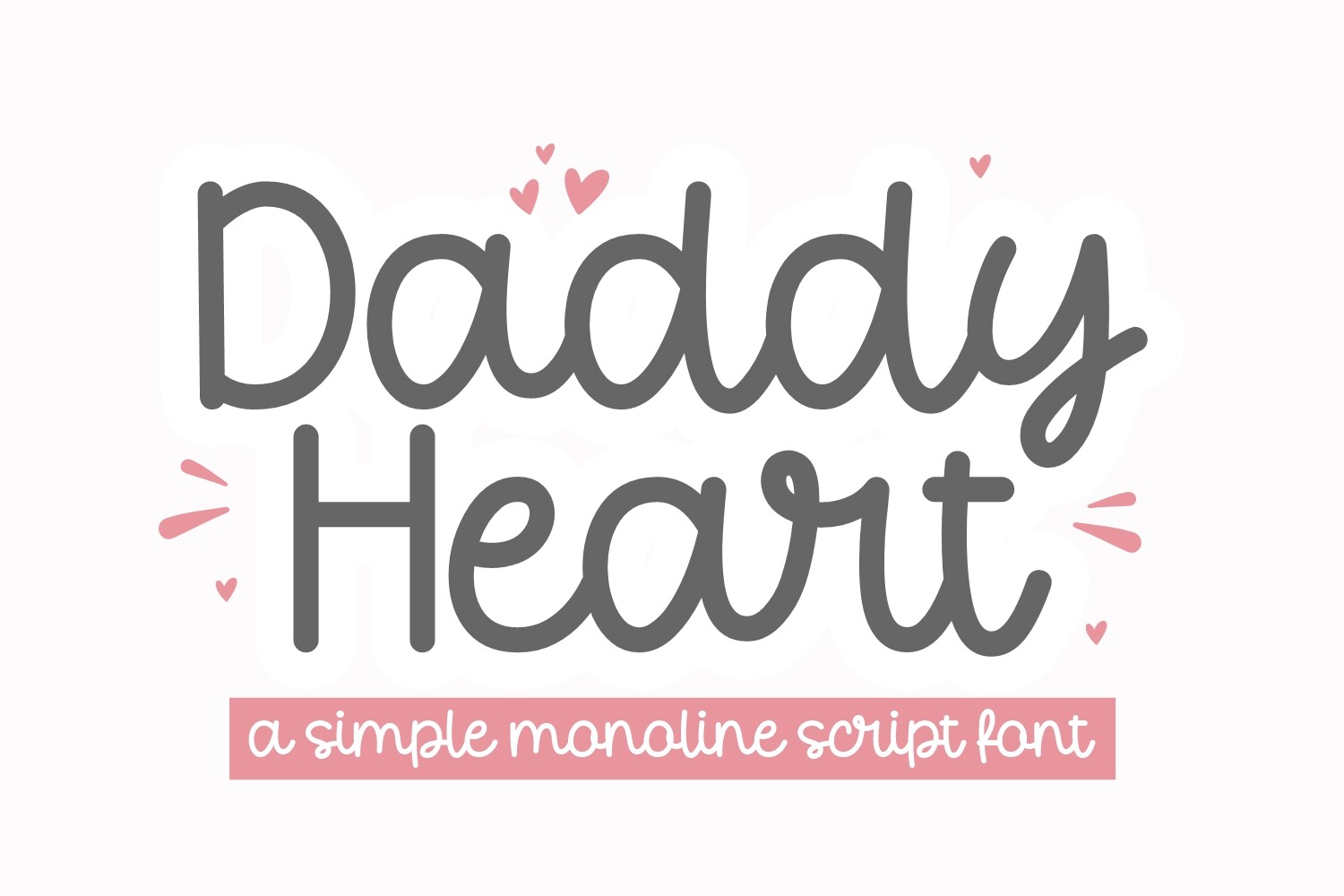 Daddy Heart font preview, sentimental script lettering for dad gifts