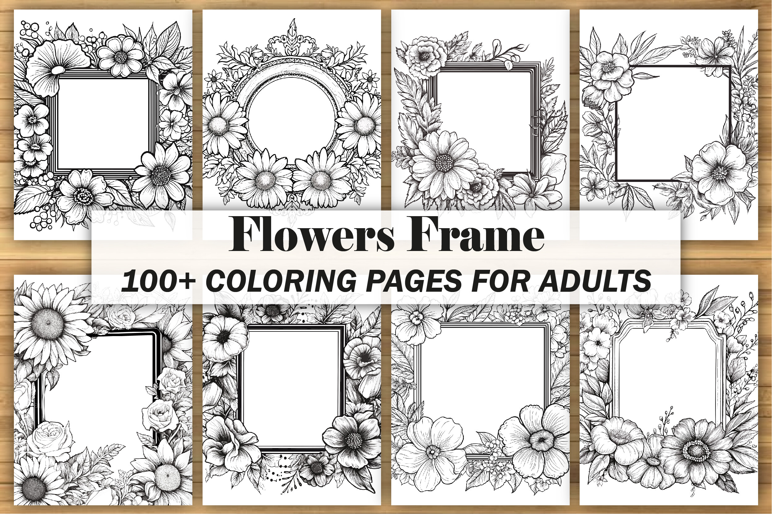 Flowers Frame Coloring Pages