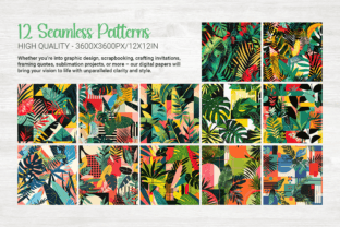Jungle Collage Seamless Patterns Graphic by curvedesign · Creative Fabrica