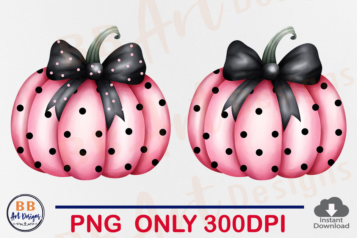 Pink Pumpkin Coquette Bow PNG Dalmatian Graphic by BB Art Designs ...