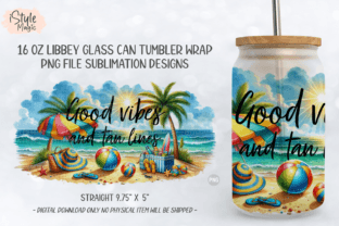 Summer Beach 16oz Libbey Glass Can Wrap Graphic by iStyleMagic ...