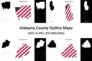 Alabama County Outline Maps Graphic by davidzydd · Creative Fabrica