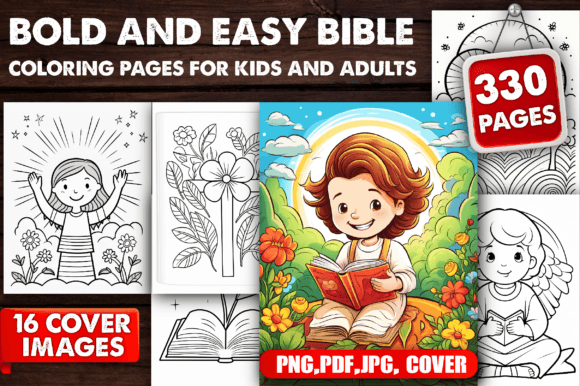 Bold and Easy Bible Coloring Pages - KDP