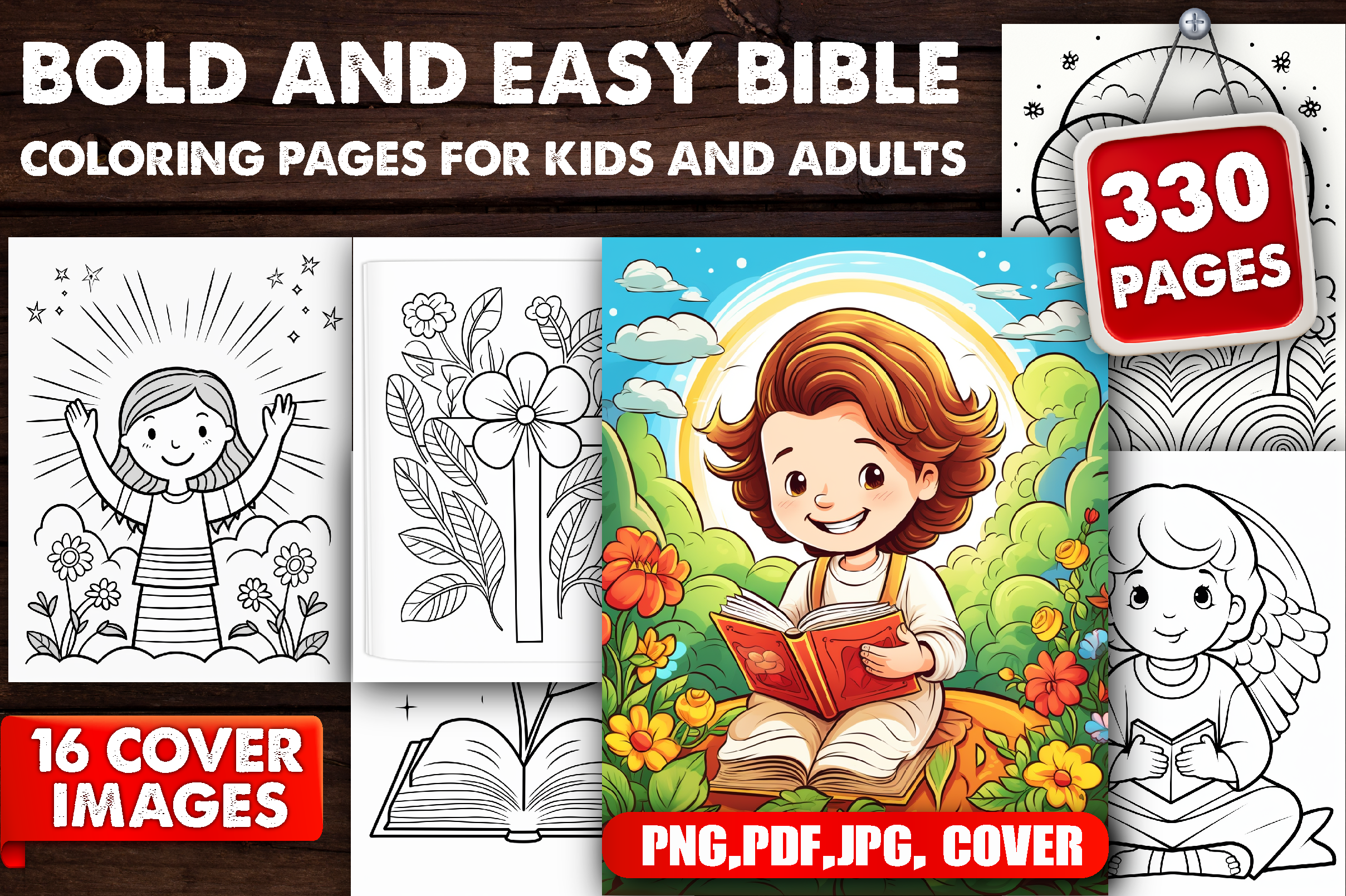 Bold and Easy Bible Coloring Pages - KDP
