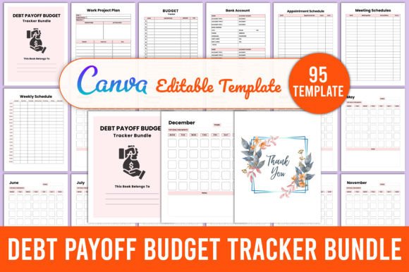 Debt Payoff Budget Tracker Bundle Canva