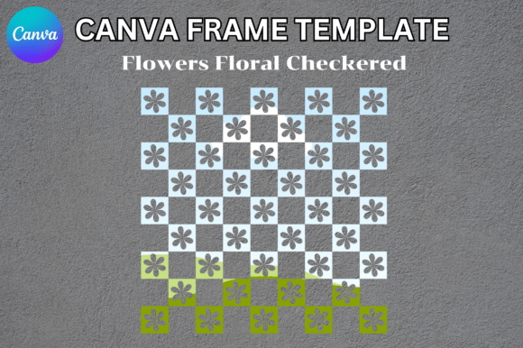 Floral Checkered Canva Frame Template