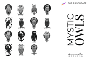 Procreate Mystical Owl Brush Stamps Graphic by melina wester · Creative ...