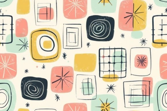 Retro Abstract Seamless Pattern Graphic Patterns By Sun Sublimation