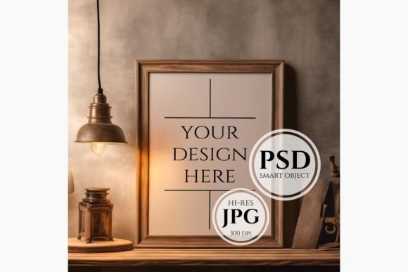 Vintage Frame Mockup, Wall Art Mockup Grafica Cornici e Poster Di AWRSMdesign