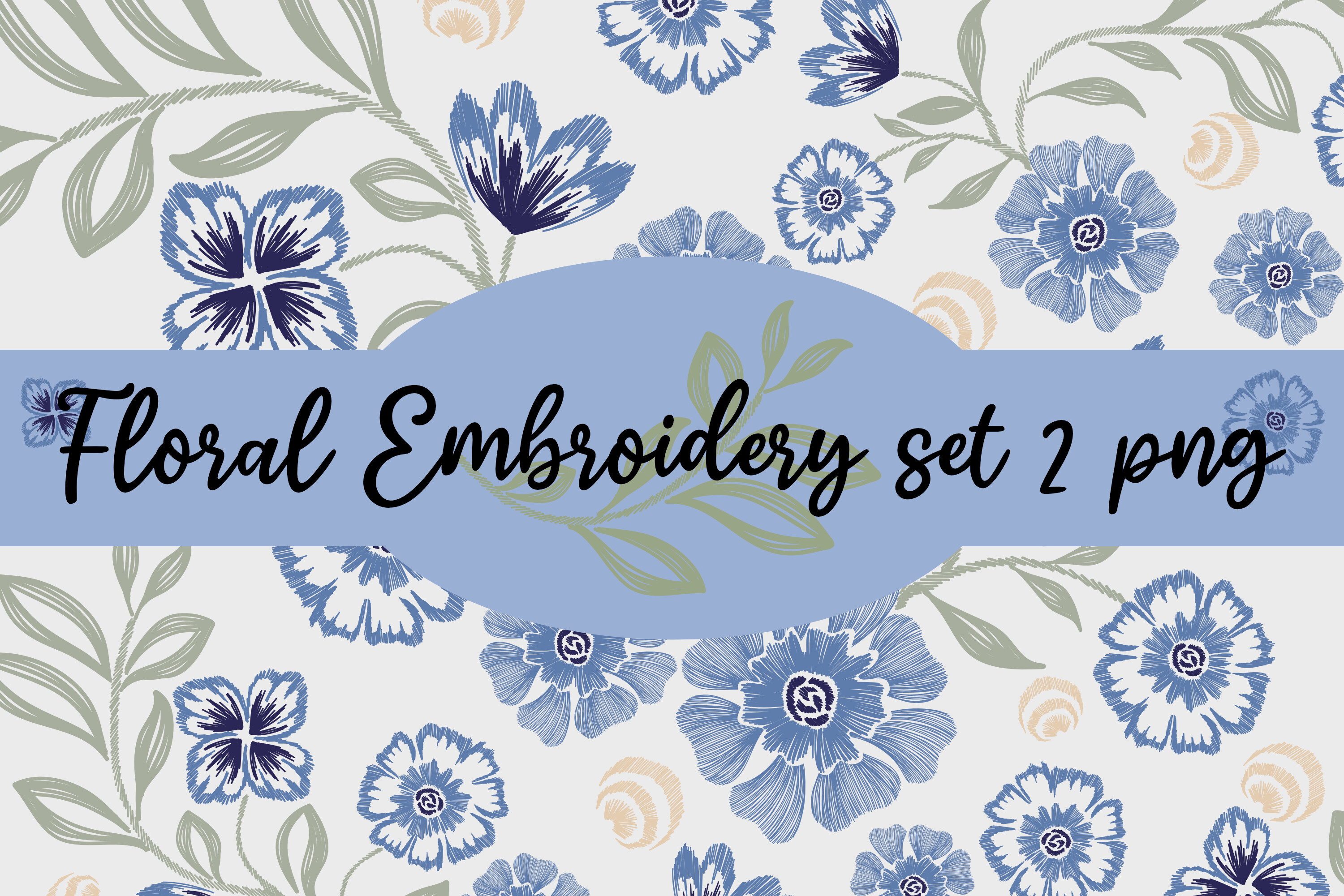 Vintage Floral Embroidery Texture Set 2 Graphic by Hi465CreativeStudio ...