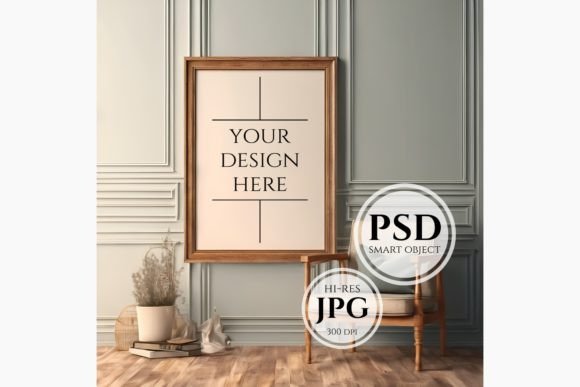 Wall Art Mockup, Vintage Frame Mockup Graphic Frames & Posters By AWRSMdesign