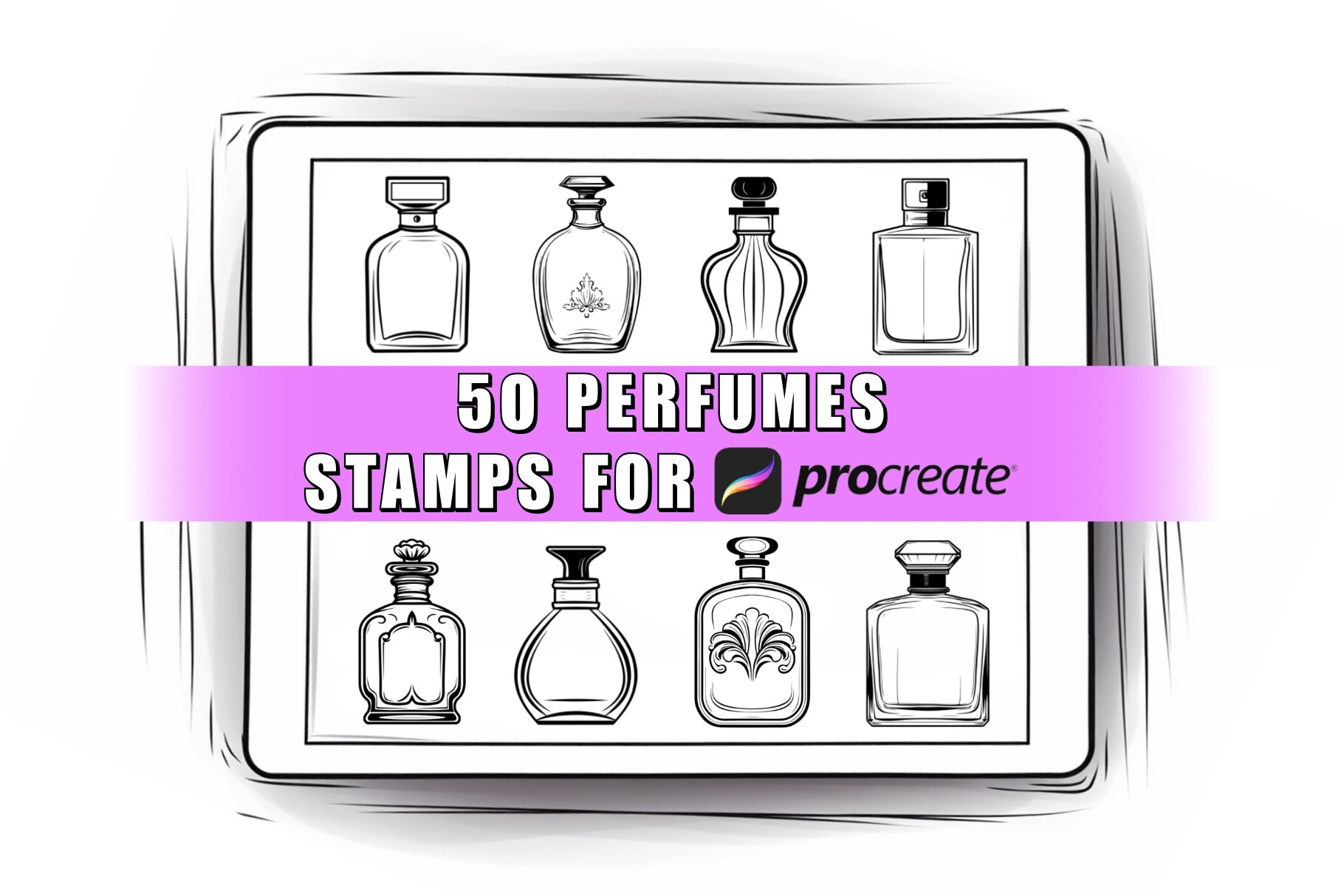 50 Perfumes Procreate Stamps Brushes Graphic by ProcreateSale ...