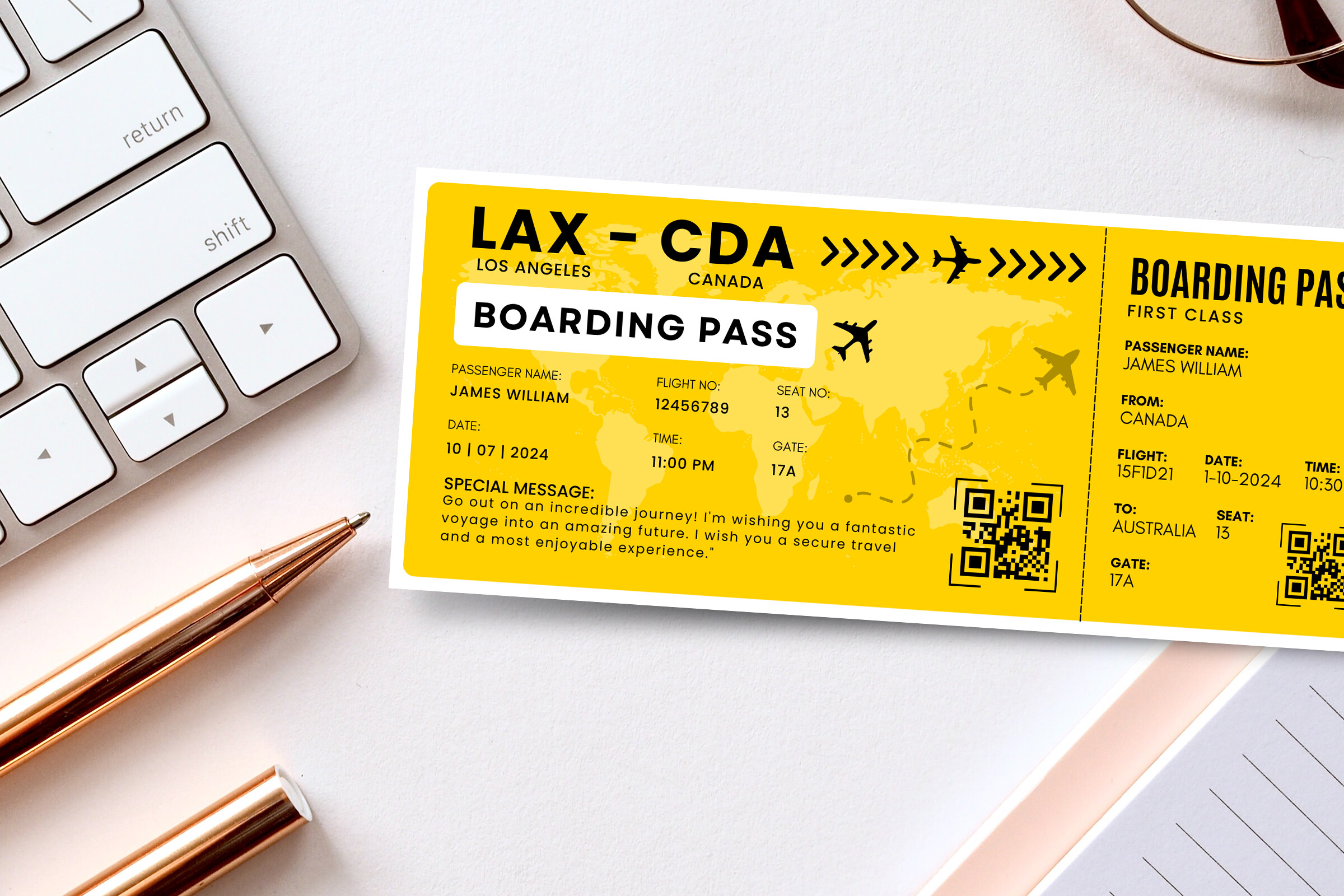 Canada Trip Surprise Gift Ticket
