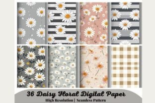 Daisy Floral Digital Paper Graphic by 99CentsCrafts · Creative Fabrica