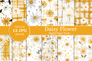 Daisy Flower Digital Paper Graphic by Nam Tiwa · Creative Fabrica