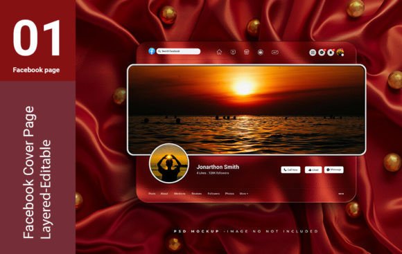 Facebook Page Cover Ui Mockup Gráfico Posts para Mídias Sociais Por sujhonsharma