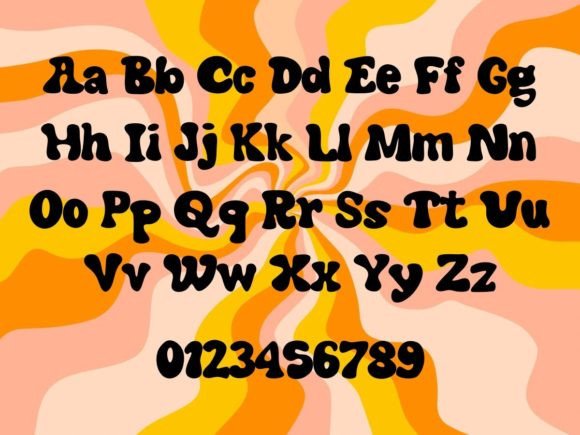 Funny Bubbly Groovy Font PNG with transparent background - Preview 1