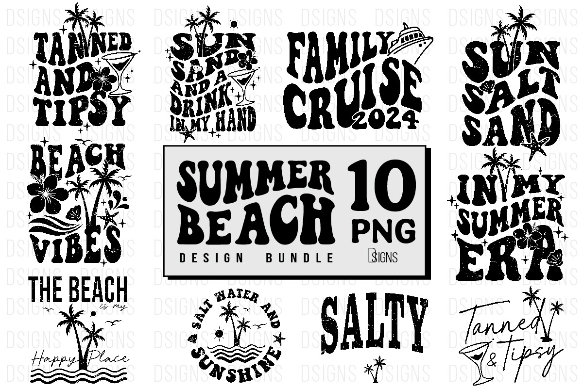 Groovy Summer Beach Bundle Sublimation Graphic by DSIGNS · Creative Fabrica