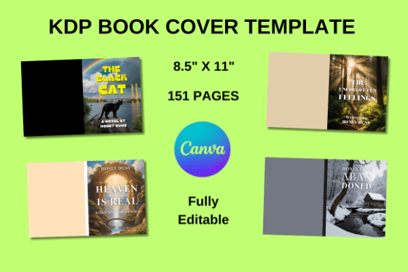 KDP Book Cover Template Editable Canva