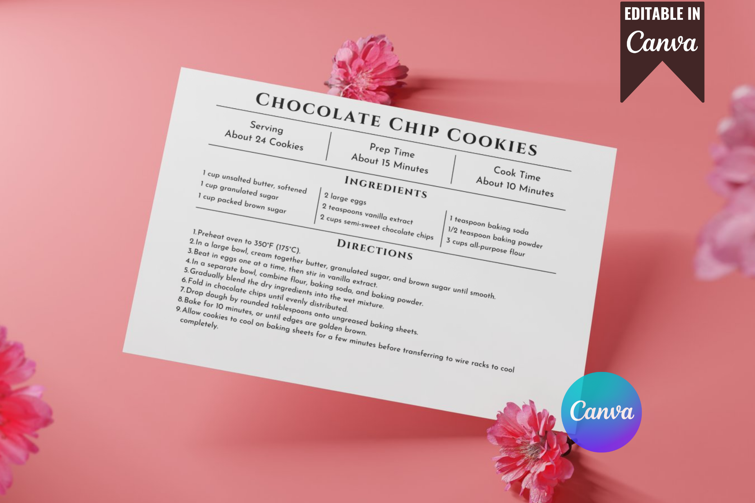 Kitchen Recipe Card Template