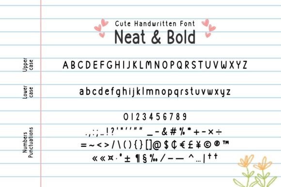 Neat and Bold Font PNG with transparent background - Preview 1