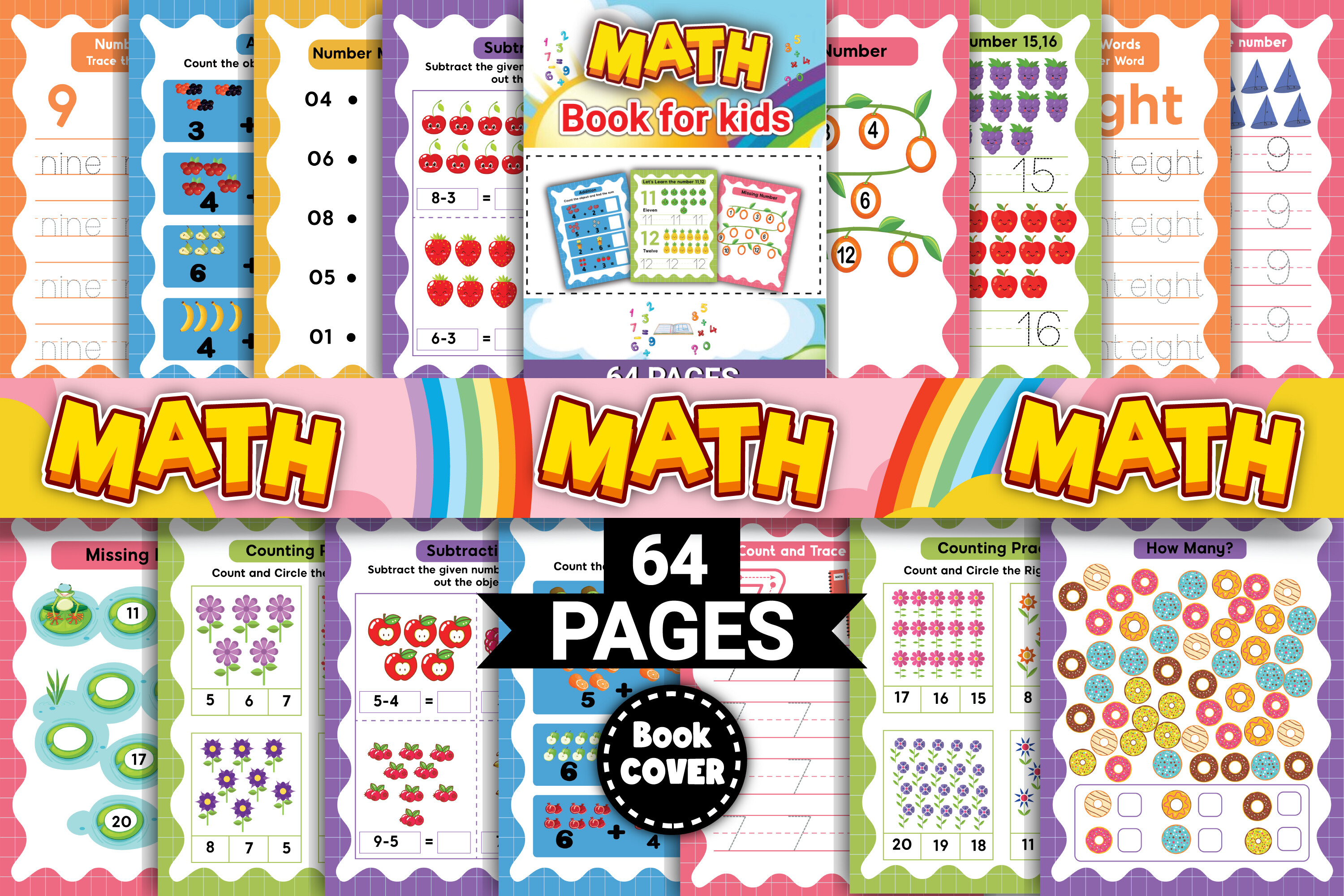 Number Math Activity Book for Kids