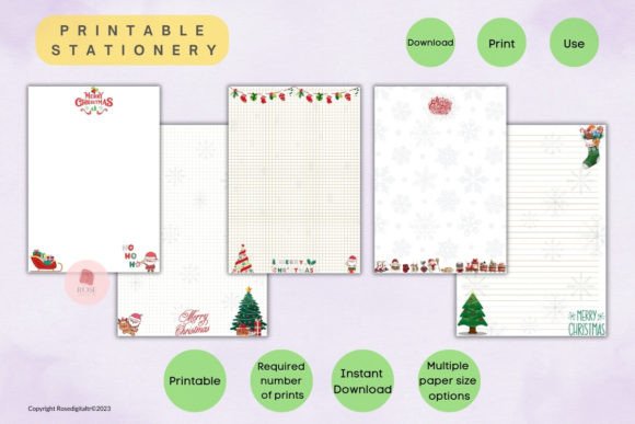 Printable Stationery Papers Christmas
