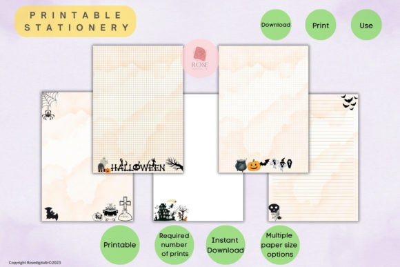 Printable Stationery Papers Halloween