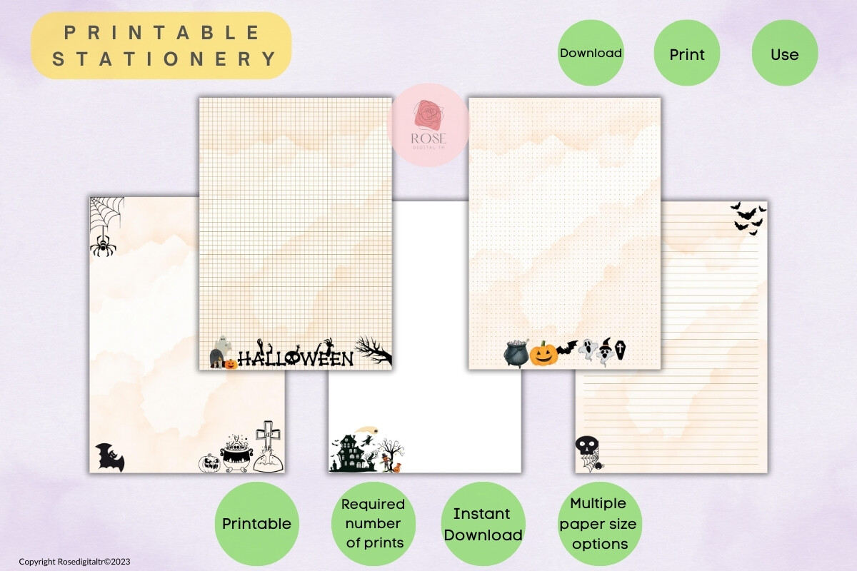 Printable Stationery Papers Halloween