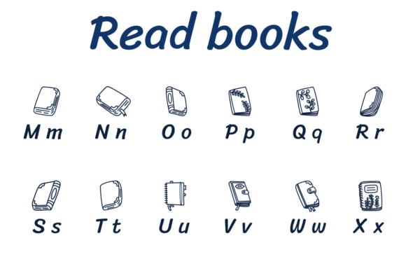 Read Books Font PNG with transparent background - Preview 2