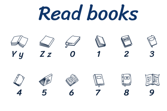 Read Books Font PNG with transparent background - Preview 3