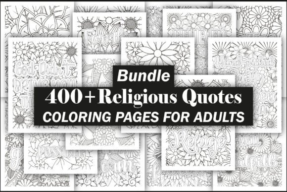 Religious Quotes Coloring Book Bundle