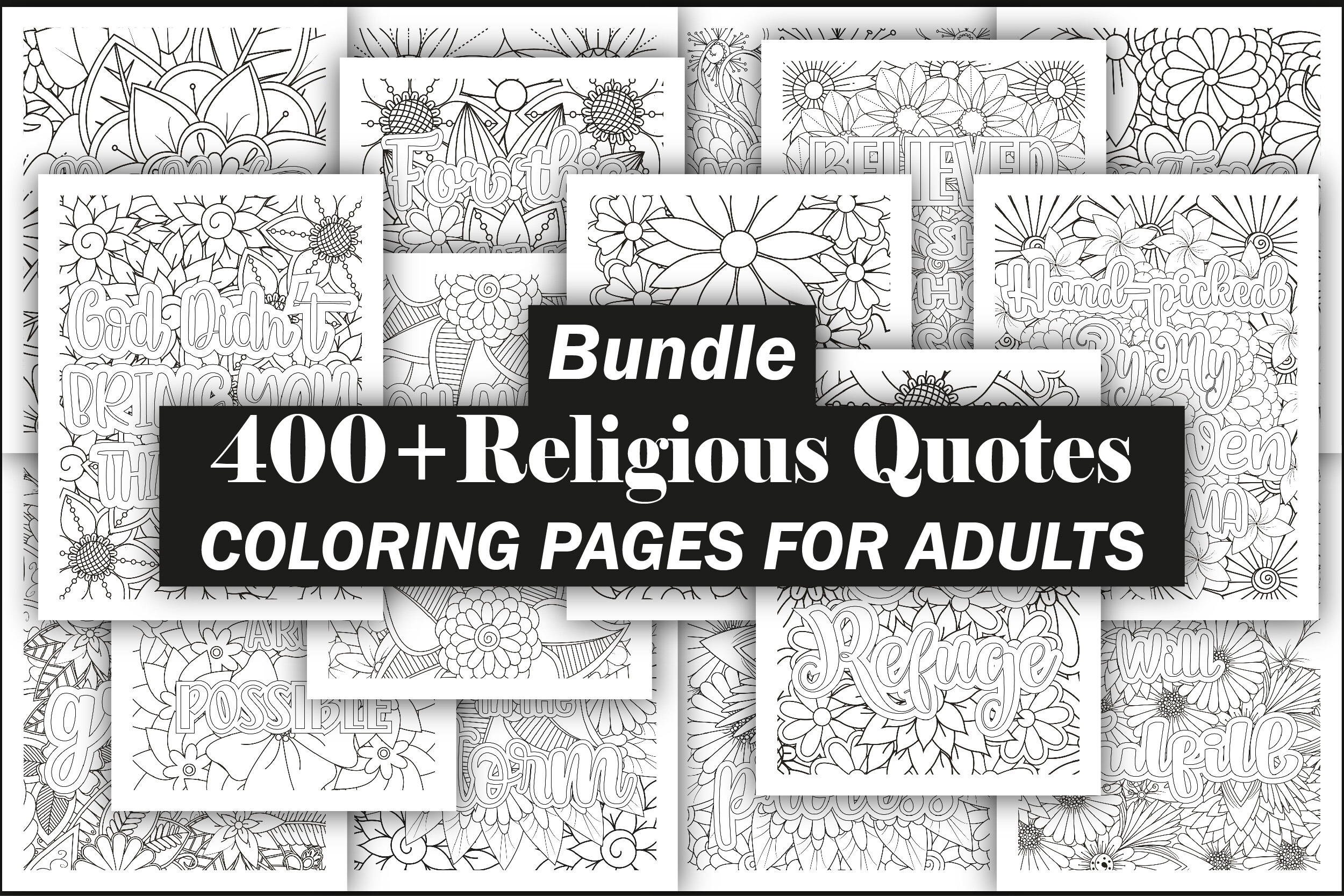 Religious Quotes Coloring Book Bundle