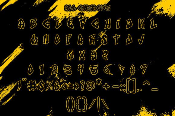Retro Graffiti Monoline Font PNG with transparent background - Preview 5