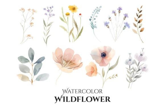 Watercolor Wildflower Flower Clipart